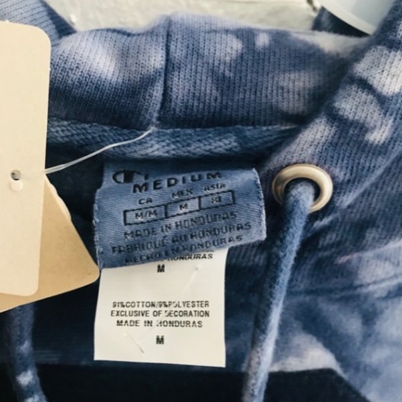 Blue Champion Tie Dye Reverse Weave Hoodie - Picture 6 of 6